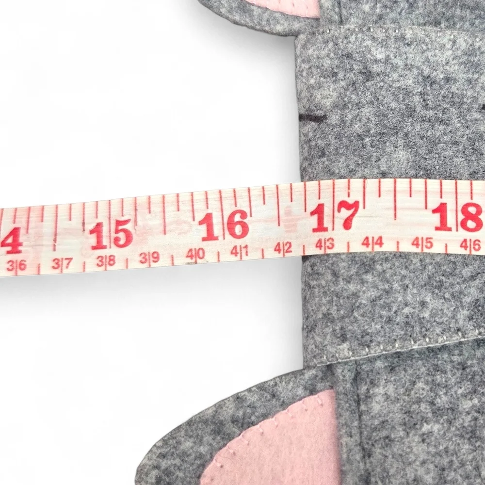 Cute Handmade Gray Felt Kitty Cat Shoulder Bag Adjustable Strap Magnetic Closure